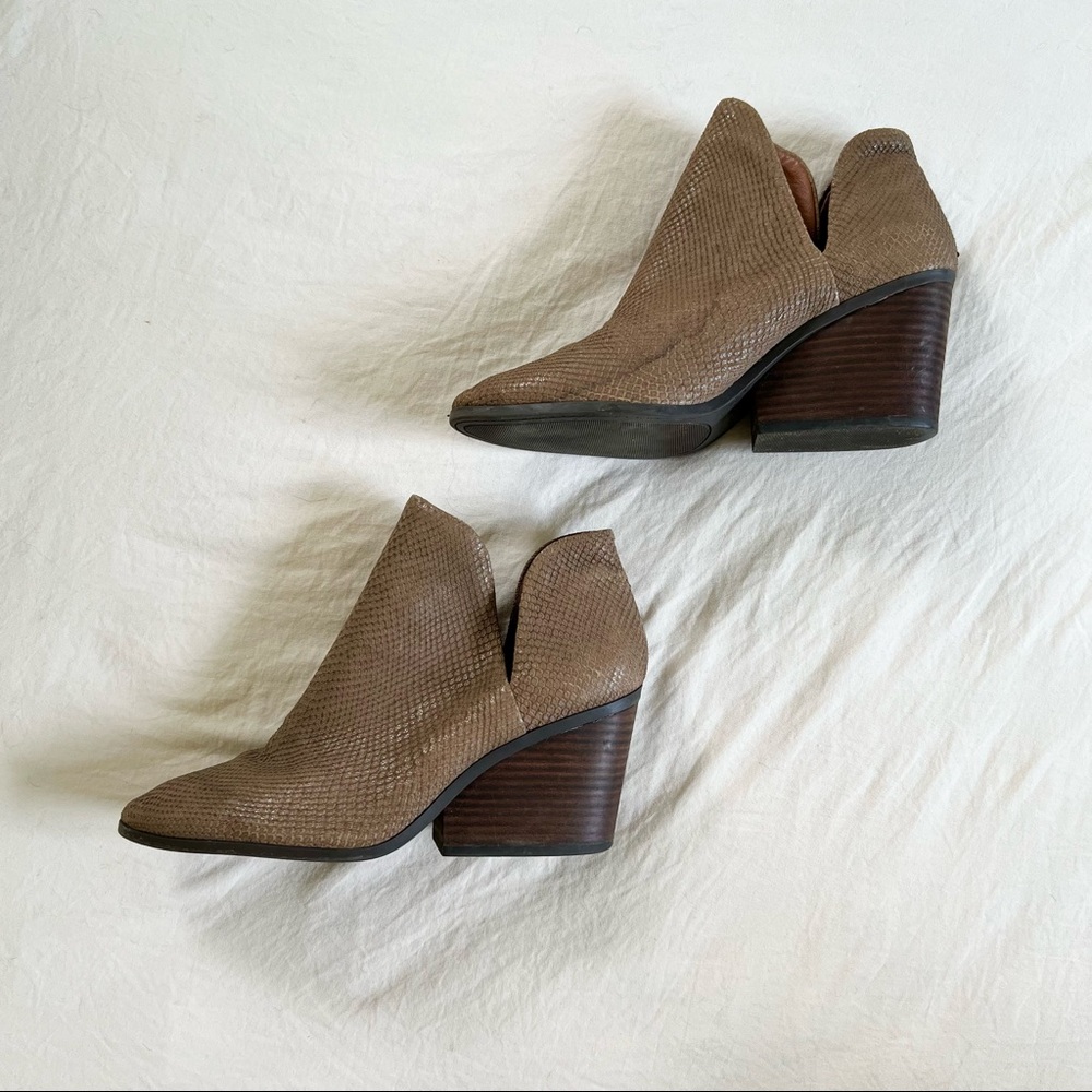 Lucky Brand snakeskin booties
